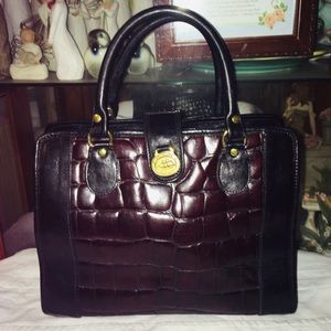 Vintage Brahmin Leather Satchel Bag